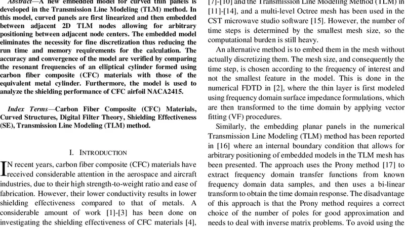 Modeling Curved Carbon Fiber Composite (CFC) Structures in the   Transmission-Line Modeling (TLM) Method
