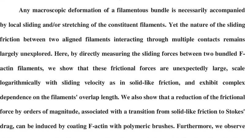 Solid friction between soft filaments