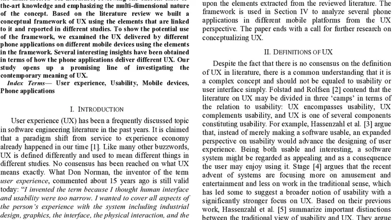 What is User Experience Really: towards a UX Conceptual Framework