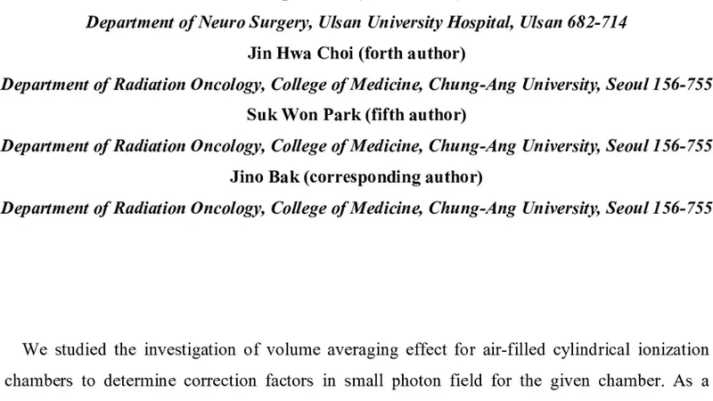 Determination of Correction Factors for Small Field Based on Measurement   and Numerical Calculation using Cylindrical Ionization Chambers