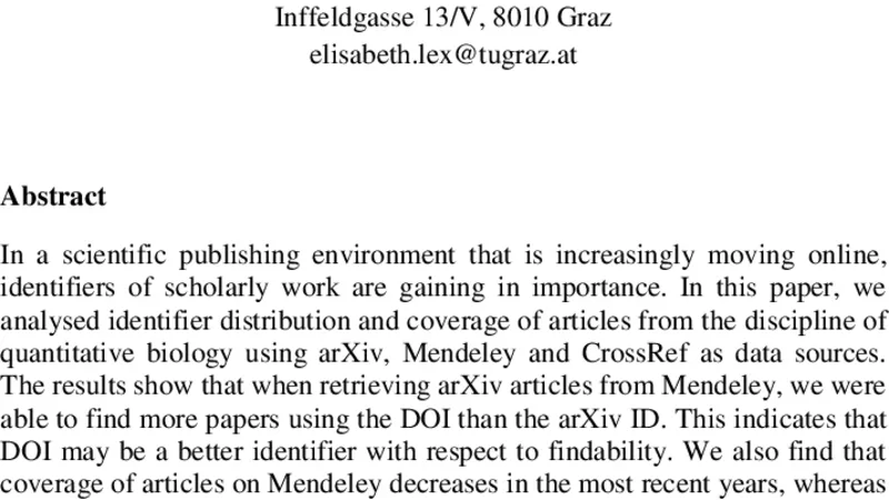 Exploring Coverage and Distribution of Identifiers on the Scholarly Web