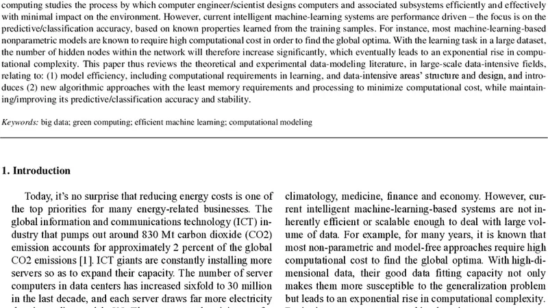 Efficient Machine Learning for Big Data: A Review