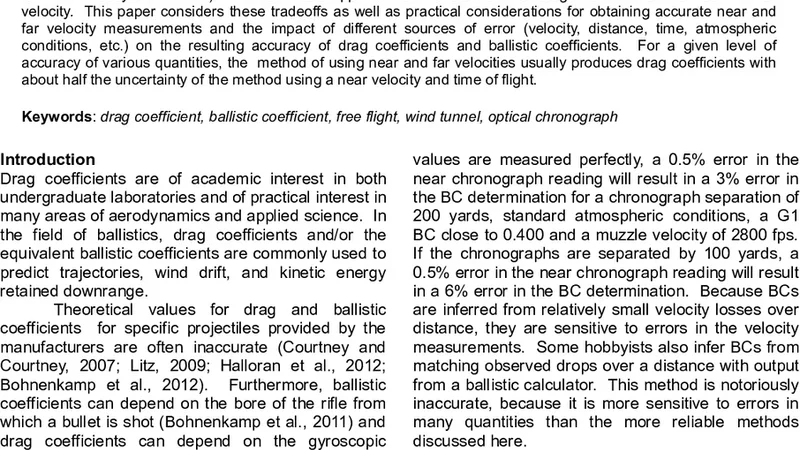 정밀 자유비행 항력계수 측정법