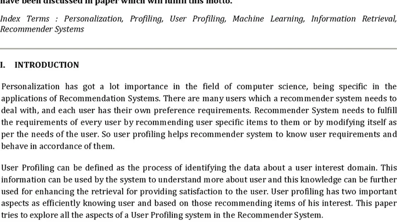 User Profiling Trends, Techniques and Applications