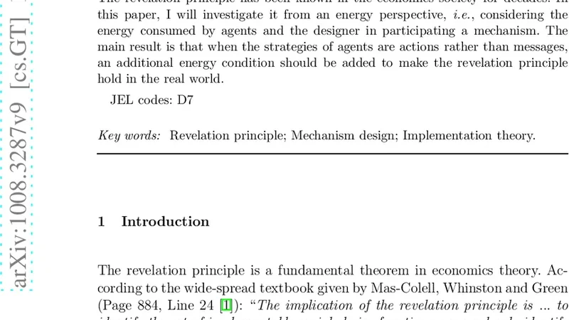 A note on revelation principle from an energy perspective