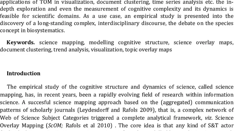 과학 토픽 오버레이 맵으로 보는 생물분류학 인식사