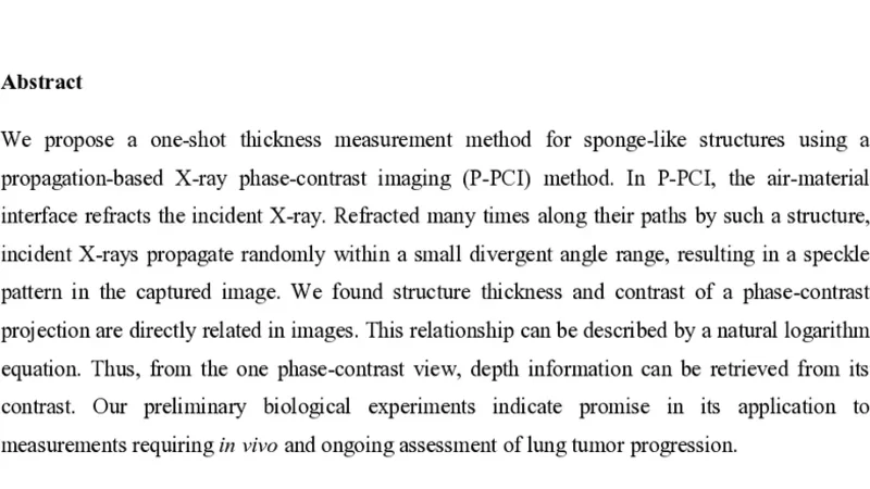 Thickness Measurements from Single X-ray Phase-contrast Speckle   Projection