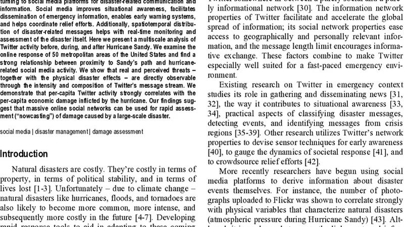 소셜미디어로 보는 허리케인 손해 실시간 추정