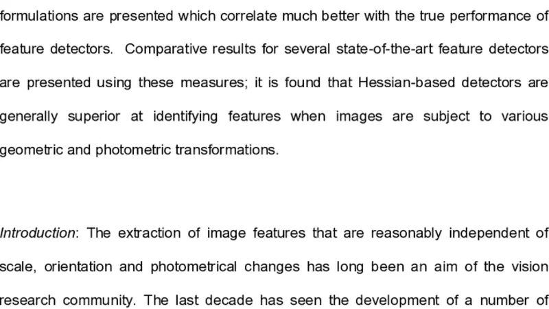 Improved repeatability measures for evaluating performance of feature   detectors