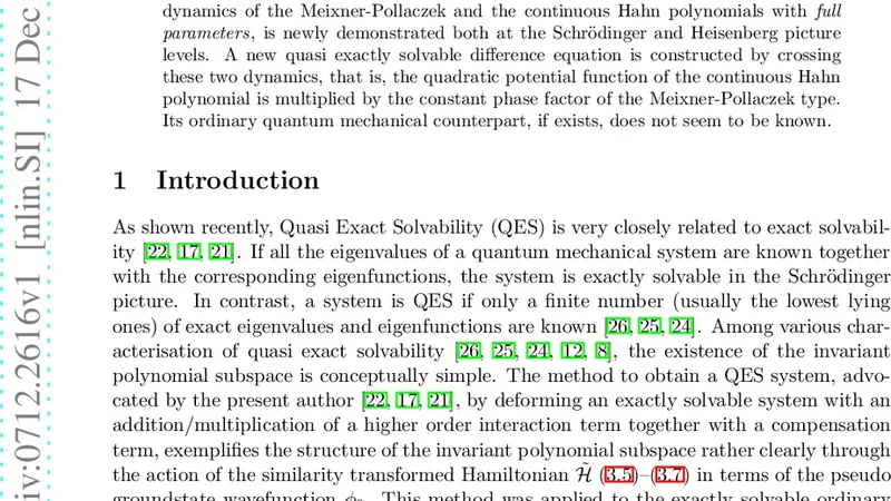 New Quasi Exactly Solvable Difference Equation