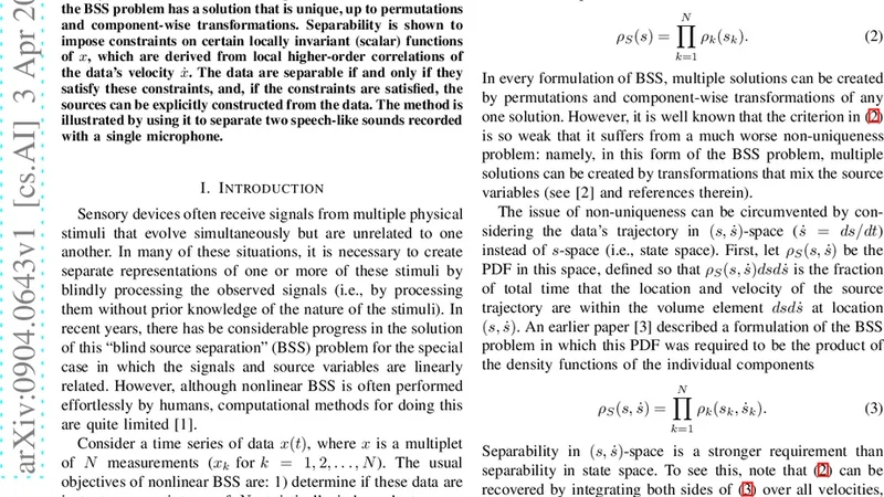 Performing Nonlinear Blind Source Separation with Signal Invariants