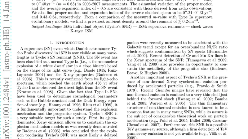 X-Ray Measured Dynamics of Tychos Supernova Remnant