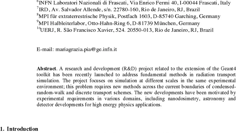 R&D on co-working transport schemes in Geant4