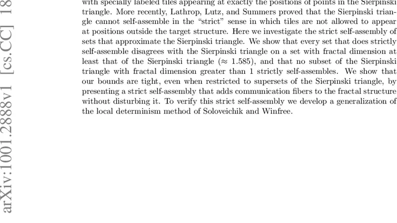 프랙탈 삼각형 근사 자체조립의 한계와 가능성