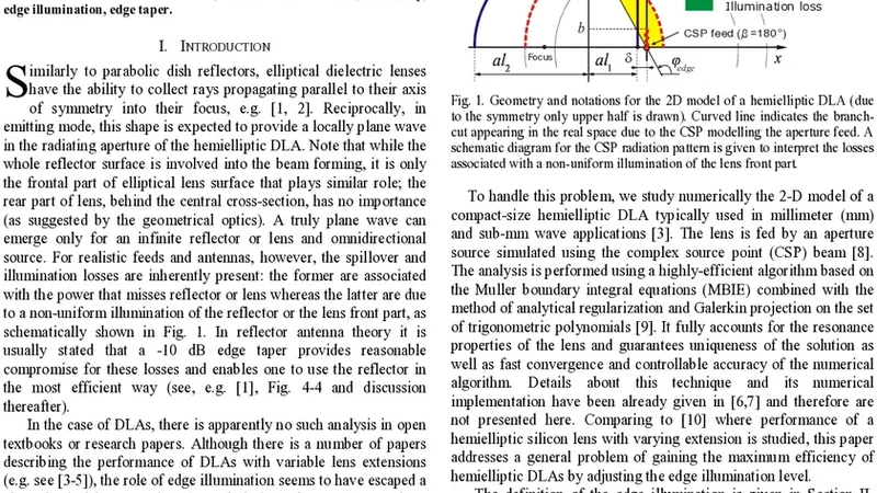 Performance of hemielliptic dielectric lens antennas with optimal edge   illumination