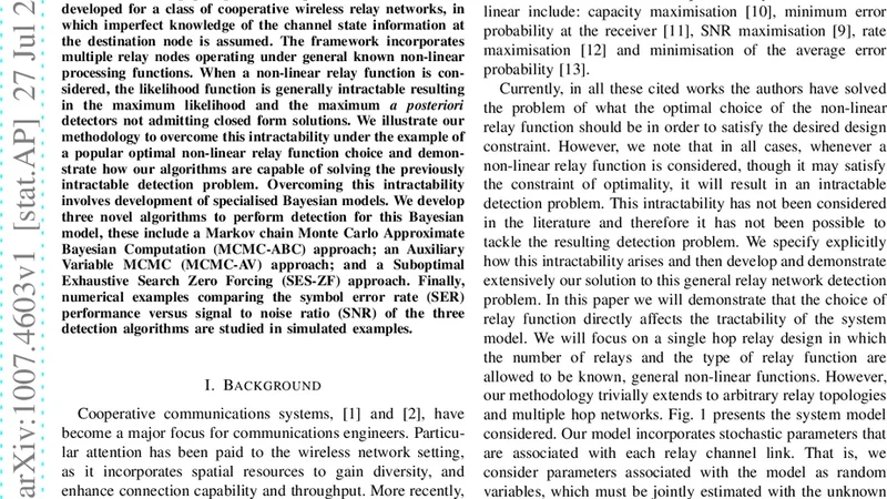 Bayesian Symbol Detection in Wireless Relay Networks via Likelihood-Free   Inference