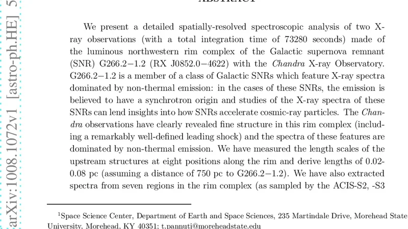 북서쪽 림에서 관측된 은하 초신성잔해 G266.2 1.2의 비열적 X선 방출