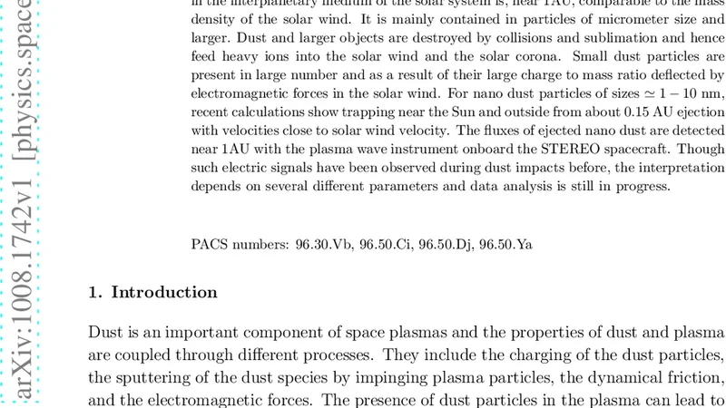 Dust in the Interplanetary Medium