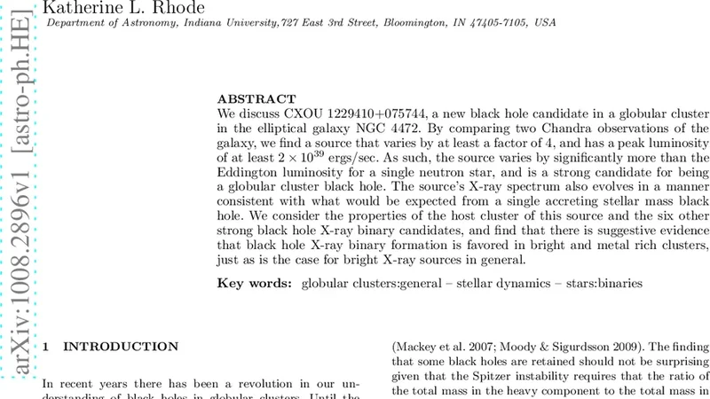 NGC 4472 은하의 새로운 구상성단 블랙홀 후보