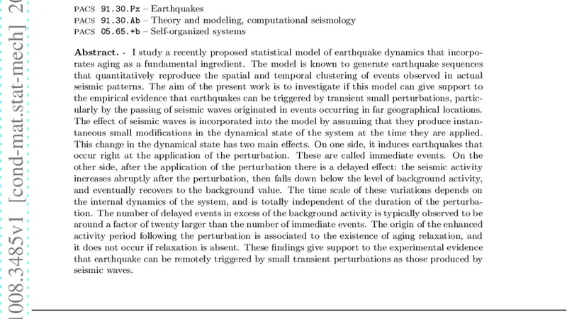 Delayed dynamic triggering of earthquakes: Evidences from a statistical   model of seismicity