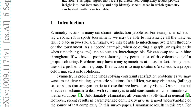 Parameterized Complexity Results in Symmetry Breaking