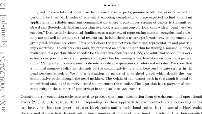 Minimal-memory realization of pearl-necklace encoders of general quantum   convolutional codes
