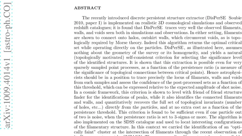 The persistent cosmic web and its filamentary structure II:   Illustrations