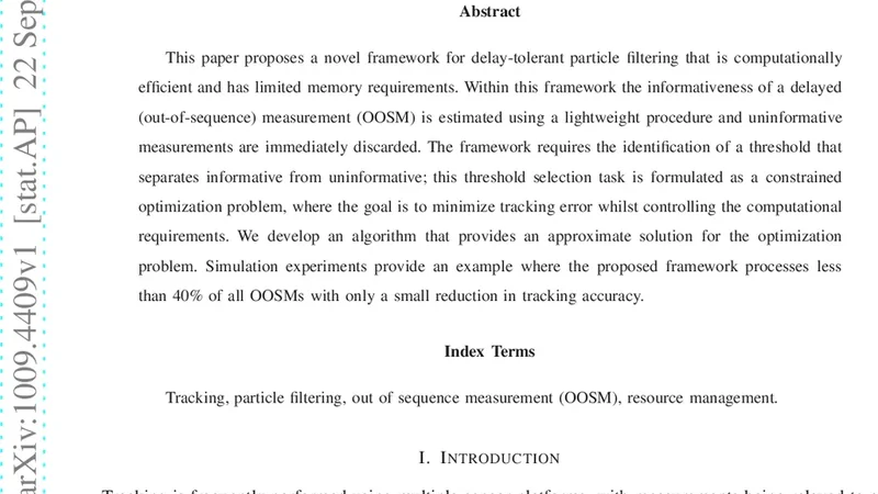Efficient delay-tolerant particle filtering