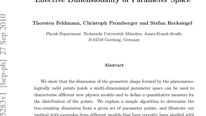 새 물리 모델의 파라미터 공간 차원으로 보는 특성화