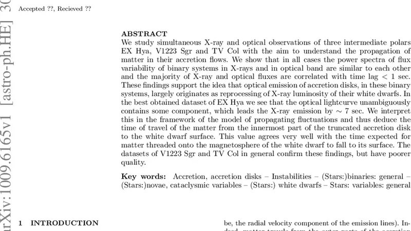 Observational evidence for matter propagation in accretion flows