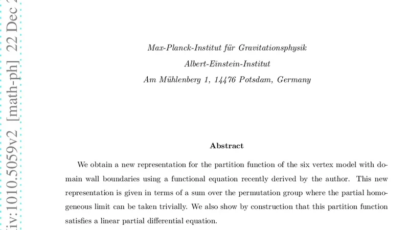 A new representation for the partition function of the six vertex model   with domain wall boundaries