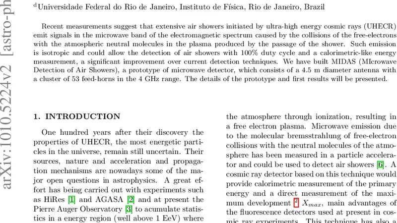 The MIDAS experiment: A prototype for the microwave emission of   Ultra-High Energy Cosmic Rays