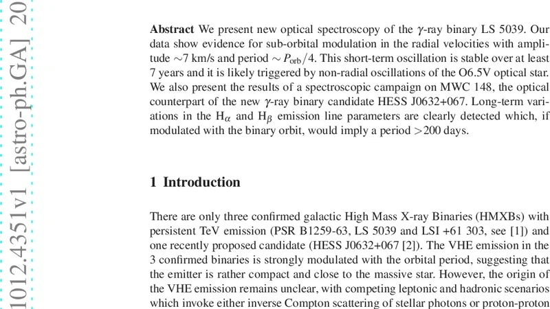 New Optical Results on gamma-ray Binaries
