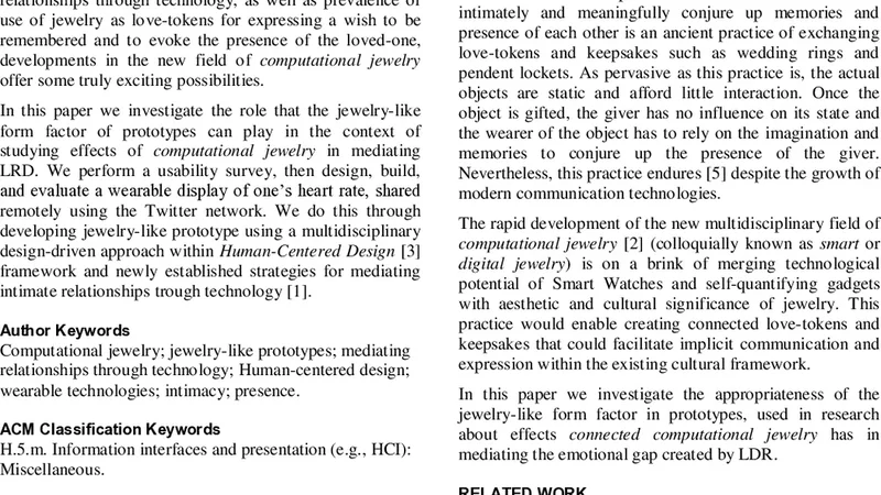 멀리서도 전해지는 심장: 연결된 컴퓨테이셔널 주얼리로 장거리 연애 매개
