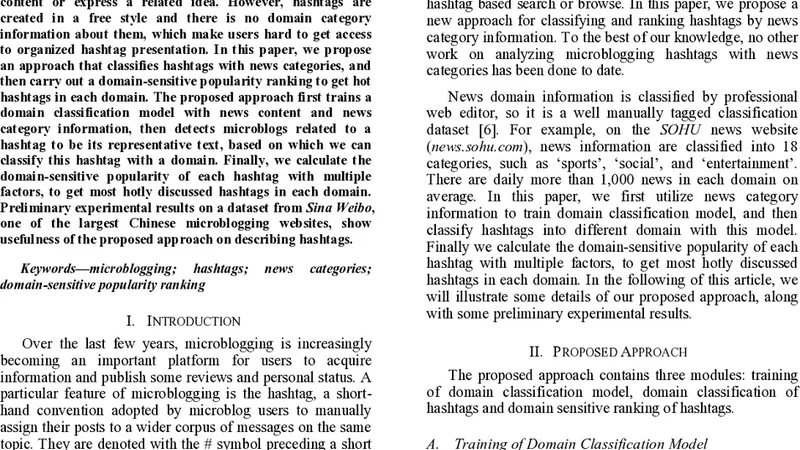 Classifying and Ranking Microblogging Hashtags with News Categories