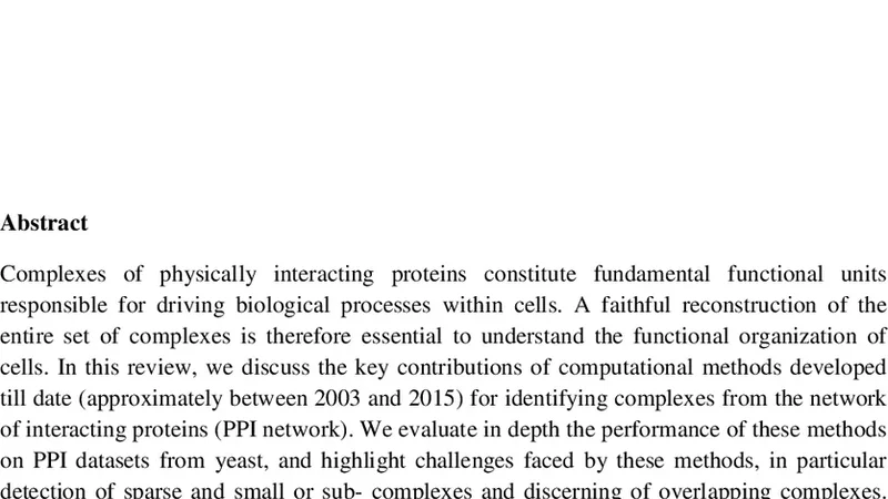 단백질 복합체 예측 방법과 세포 기능·동역학 이해에의 기여