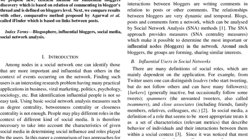 Finding Influential Bloggers