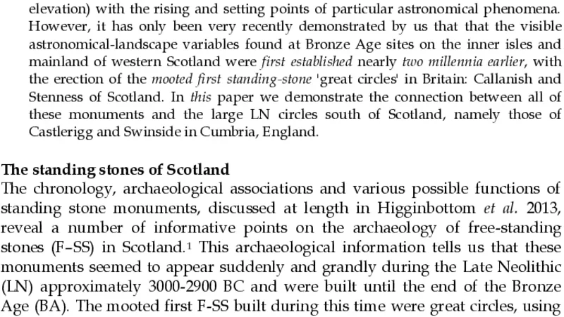 Connections: the relationships between Neolithic and Bronze Age   Megalithic Astronomy in Britain