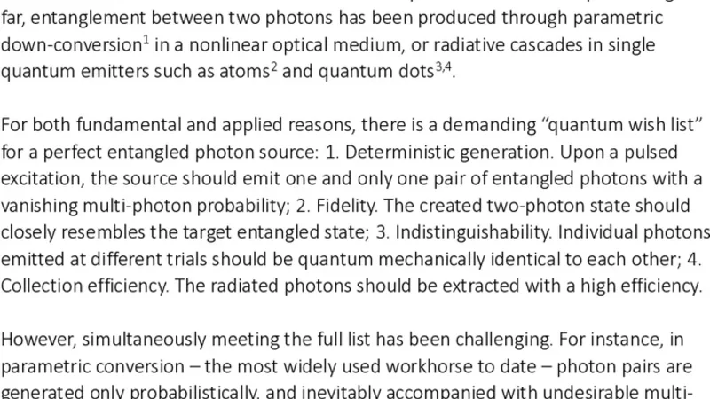 푸시버튼으로 만드는 단일 쌍 광자 얽힘