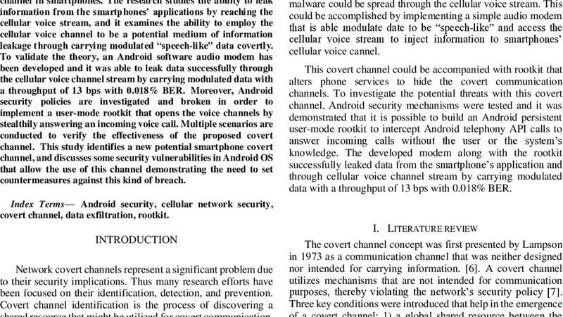 A New Covert Channel over Cellular Voice Channel in Smartphones