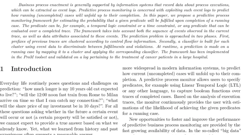클러스터 기반 예측 프로세스 모니터링