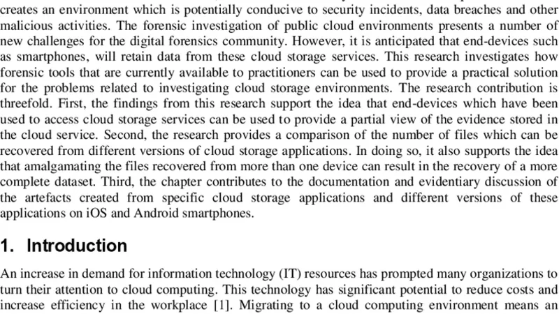 Recovering Residual Forensic Data from Smartphone Interactions with   Cloud Storage Providers