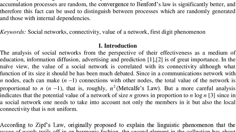 소셜 네트워크 연결성 검증을 위한 베른하르드 법 적용