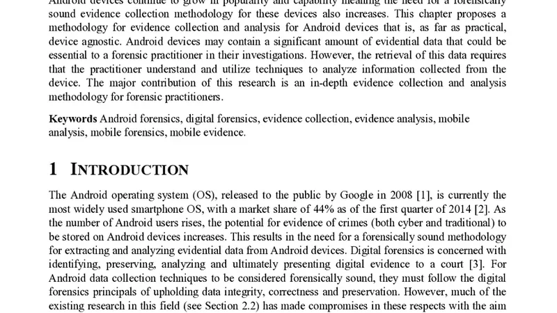 Conceptual evidence collection and analysis methodology for Android   devices