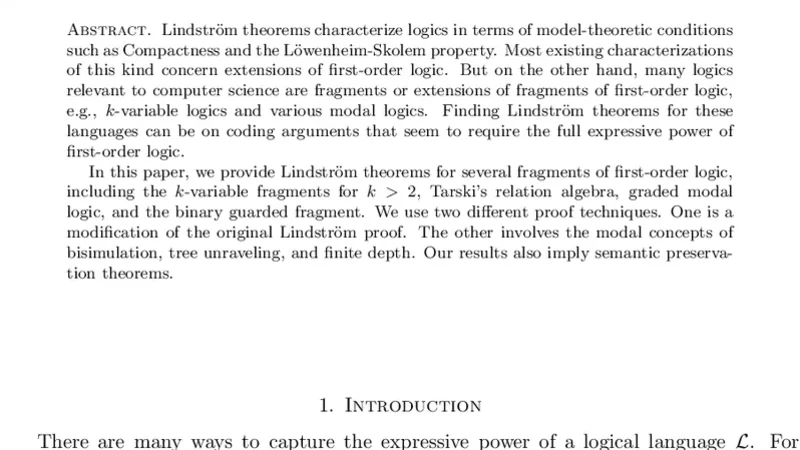 Lindstrom theorems for fragments of first-order logic