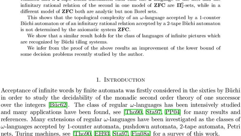 The Complexity of Infinite Computations In Models of Set Theory