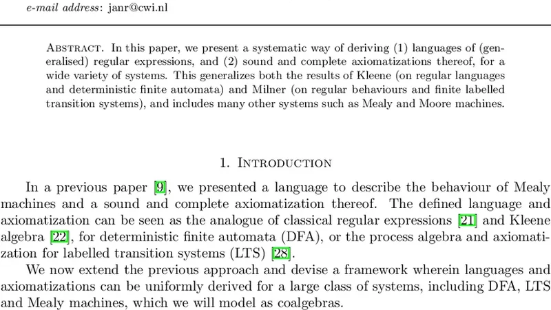 Non-Deterministic Kleene Coalgebras
