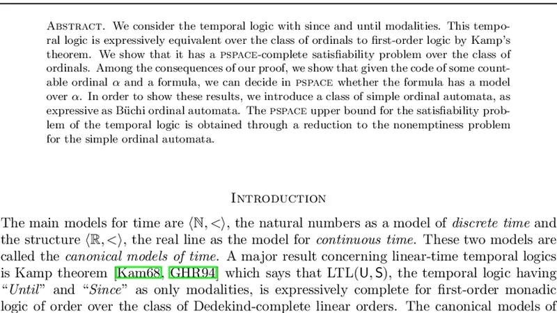 The complexity of linear-time temporal logic over the class of ordinals