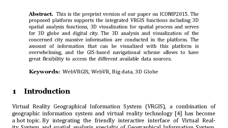 가상현실 기반 GIS 분석 플랫폼