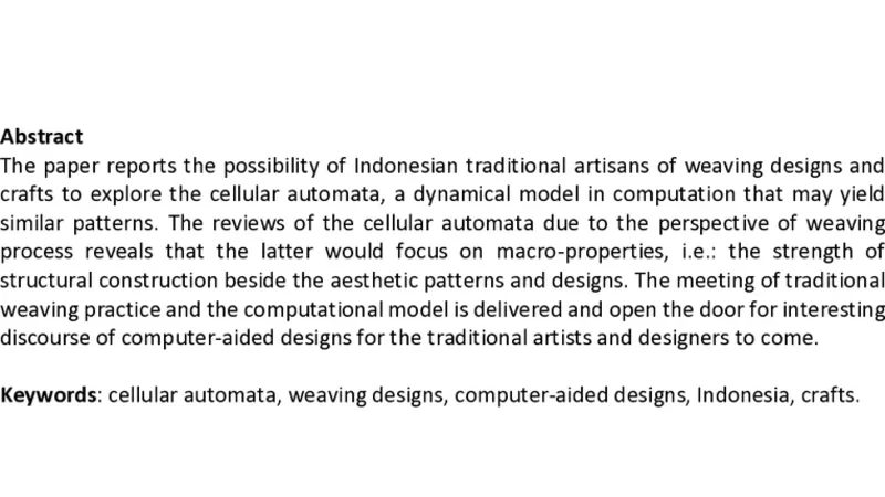 전통 직조와 셀룰러 오토마타 혁신